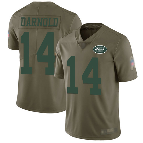 New York Jets Limited Olive Youth Sam Darnold Jersey NFL Football #14 2017 Salute to Service